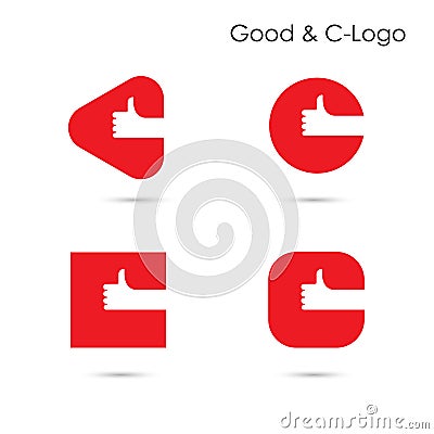 Good logo and C- letter icon abstract logo design. Vector Illustration