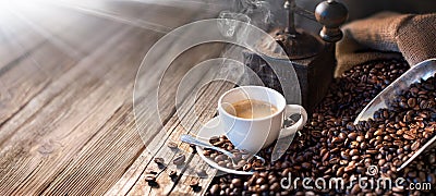 The Good Morning Begins With A Good Coffee - Morning Light Stock Photo