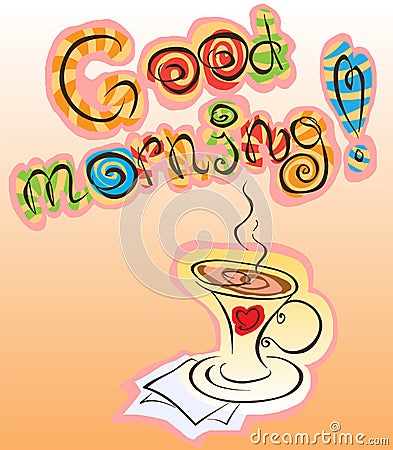 Good morning inscription Vector Illustration