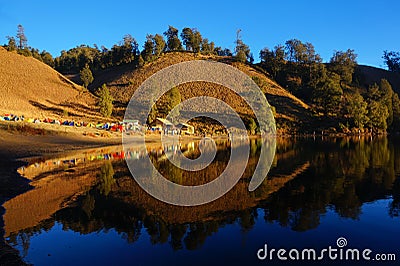 Good Morning from Ranu Kumbolo Stock Photo