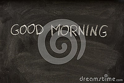 Good Morning On A School Blackboard Stock Images - Image: 7351124