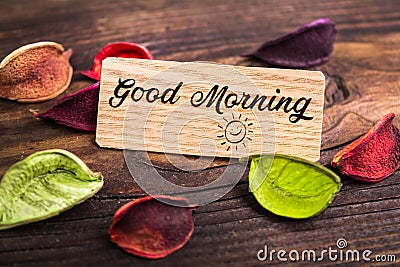 Good morning text Stock Photo