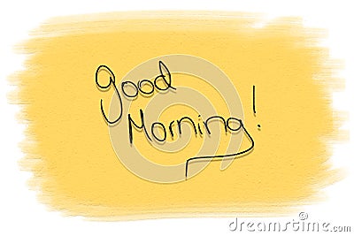 Good morning, text, pastel background, simple, message, hand written Stock Photo