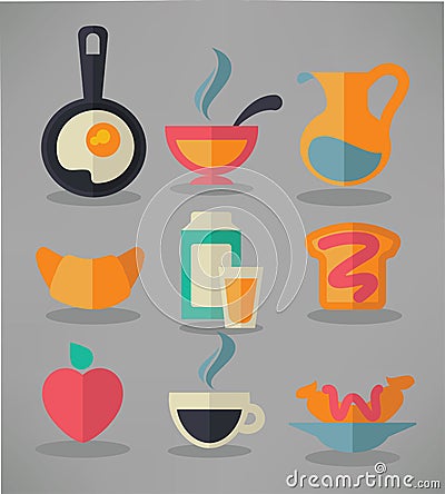 Good morning, traditional breakfast meal Vector Illustration