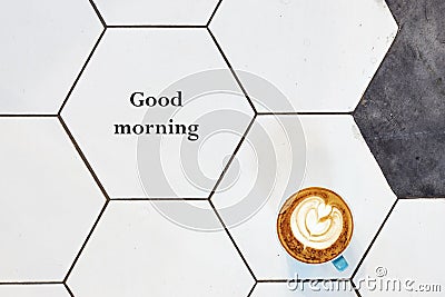 Good morning word on a cup Stock Photo