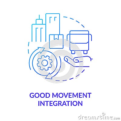 Good movement integration blue gradient concept icon Vector Illustration