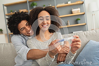 Good news, expressing positive emotions and future parents Stock Photo