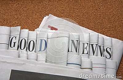 Good news on newspapers Stock Photo