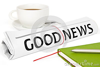 Good news message on work place Stock Photo