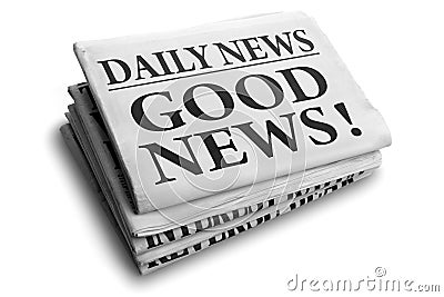 Good news daily newspaper headline Stock Photo