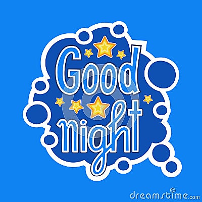 Good Night Sticker Social Media Network Message Badges Design Vector Illustration