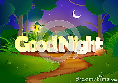 Good Night wallpaper background Vector Illustration