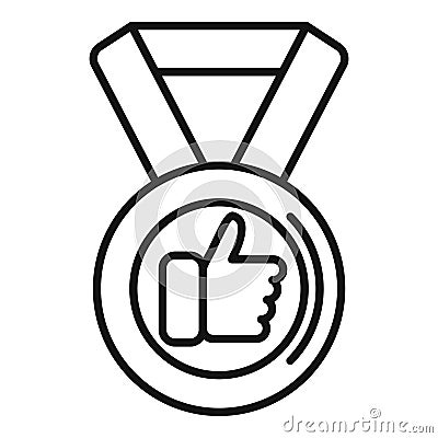 Good rating medal icon outline vector. Emotive user Vector Illustration