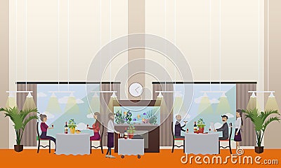 Good restaurant concept vector illustration in flat style Vector Illustration