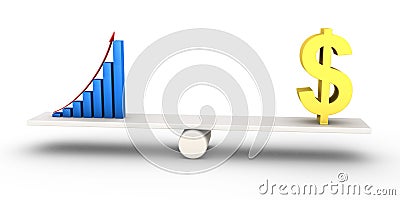 Good results graph equals with dollar symbol Stock Photo