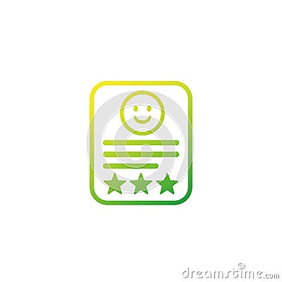 good review icon on white Vector Illustration