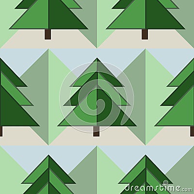 Good Seamless Firs Forest Pattern Vector Illustration