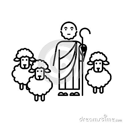 Good Shepherd icon, illustration Vector Illustration