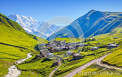 A good small Georgian village. Stock Photo