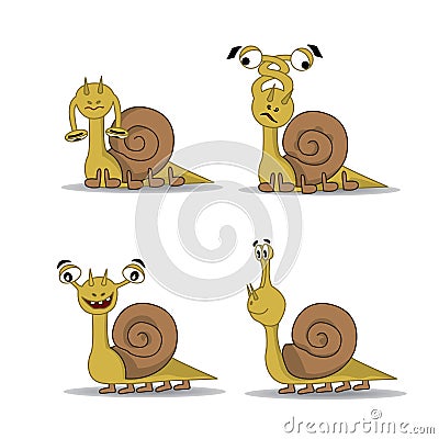 Good snail. Monster. Cartoon Vector Illustration