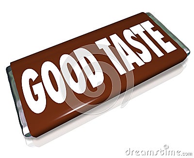 Good Taste Chocolate Candy Bar Wrapper Stock Photo