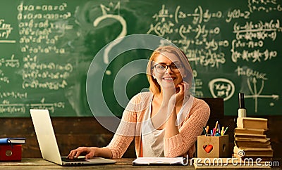 Good teachers seek engaged students, Mature tutor teacher giving private lessons to preschool boy, Academic success is Stock Photo