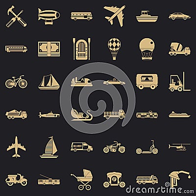 Good transport icons set, simple style Vector Illustration