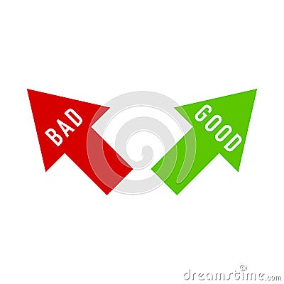 GOOD versus BAD written Vector Illustration