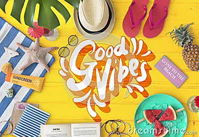 Good Vibes Positive Motivation Inspiration Concept Stock Photo