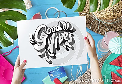 Good Vibes Positive Motivation Inspiration Concept Stock Photo