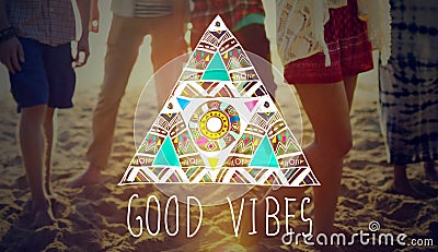 Good Vibes Positive Thinking Optimistic Concept Stock Photo