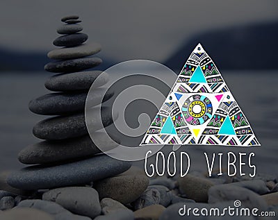 Good Vibes Positive Thinking Optimistic Concept Stock Photo