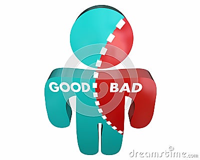 Good Vs Bad Person Percent Character Integrity Stock Photo