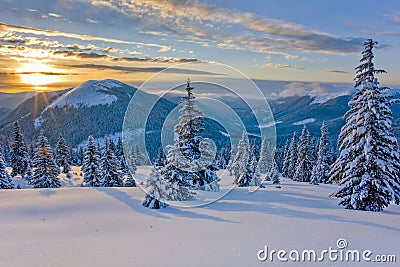 Good winter in the mountains Stock Photo