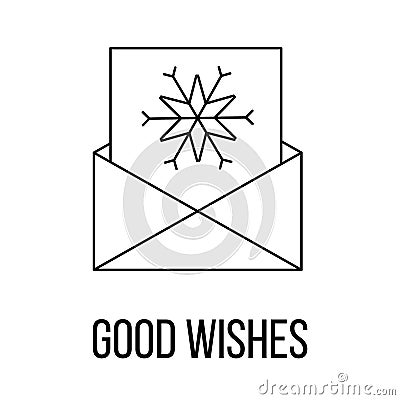 Good wishes icon or logo line art style. Vector Illustration