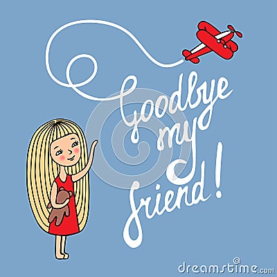 Goodbye my friend Vector Illustration