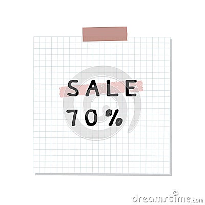 Sale 70 procentage Stock Photo