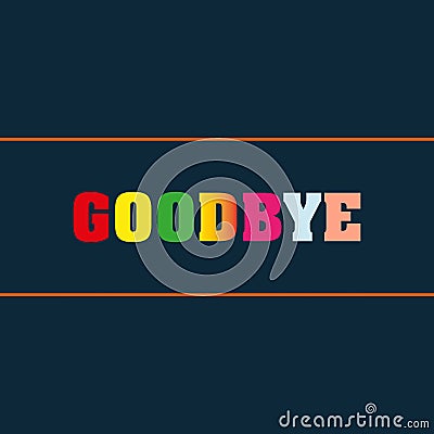 goodbye word block on black Stock Photo