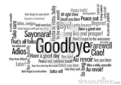 Goodbye Word Tag Cloud when say farewell Vector Illustration