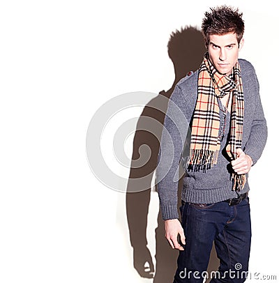 Goodlooking Man In Scarf Stock Photo