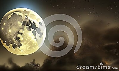 Goodness gracious, great full moon, epic, fantasy. Generative AI Stock Photo