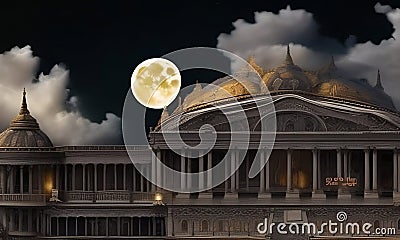 Goodness gracious, great full moon, epic, fantasy. Generative AI Stock Photo