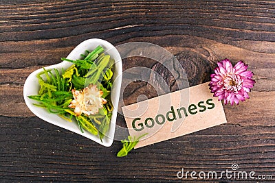 Goodness word on card Stock Photo