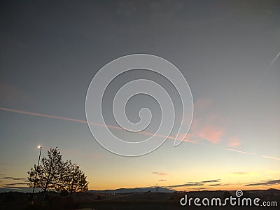 Goodnight sun, hello moon Stock Photo