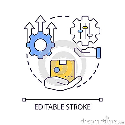 Goods delivery service optimization concept icon Vector Illustration