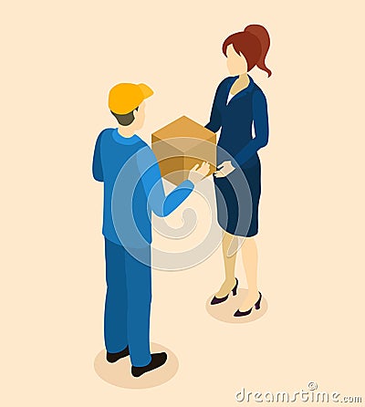 Goods Delivery To Client Isometric Design Vector Illustration