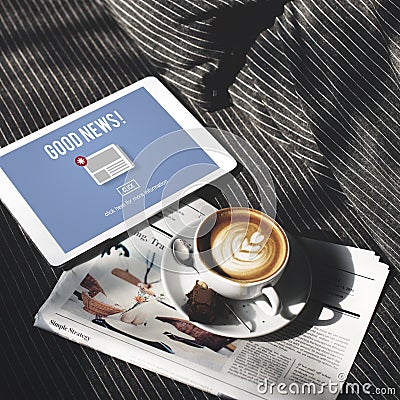 Goods News Newsletter Announcement Daily Concept Stock Photo