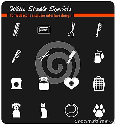 goods for pets icon set Stock Photo