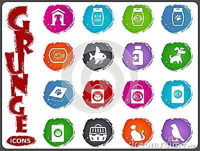 Goods for pets icons set Stock Photo