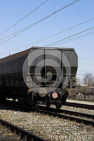 Goods train back Stock Photo